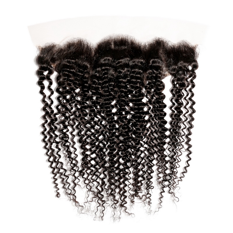 Virgin Human Hair Kinky Curly 13x4 Transparent Lace Frontal